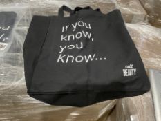 25 X BRAND NEW CULT BEAUTY IF YOU KNOW YOU KNOW LARGE BLACK FASHION TOTE BAGS (LOC: 19.17-AA596 -