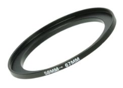 8 x Dorr Stepping Ring 58-67mm Step Up, This Dorr Stepping Ring works on a 58mm lens to turn it into
