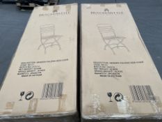 2 x Boxed New Newark Folding Side Chair RRP £159, Bistro Style Seat Furniture - Durable Hardwood