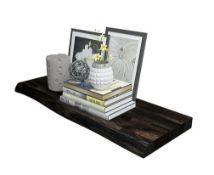 5 X BRAND NEW Acacia Afloat Shelf Floating Shelf FSC 700x250x38mm, Finger-joint with Live edge,