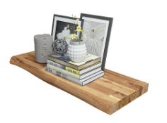 4 X BRAND NEW Acacia Afloat Shelf Floating Shelf FSC 700x250x38mm, Finger-joint with Live edge,