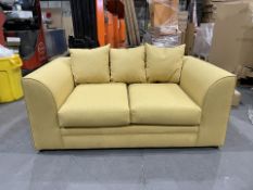 MUSTARD YELLOW 2 SEATER SOFA/LOVESEAT MODERN FABRIC COUCH STYLISH 2 SEATER SOFA/LOVESEAT IN A
