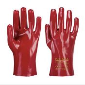 Box to contain 96 x Pairs of PORTWEST A427RERXL - PVC Gauntlet 27cm, these gauntlets are fully