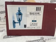 2 X BRAND NEW KONSTSMIDE GREEN PALLAS 60 W ALUMINIUM OUTDOOOR WALL LIGHT RRP £130 EACH (LOC: 49.24-