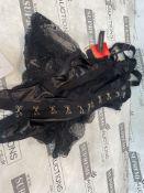 9 X BRAND NEW ANN SUMMERS BLACK THE EXTROVERT CROTCHLESS TEDDY BLACK BODY SUIT SIZE MEDIUM (LOC:
