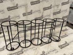 6 X BRAND NEW GRAY AND OSBORNE BLACK LUXURY ROUND 5 BOTTLE WINE RACKS RRP £35 EACH (LOC: 17.16-
