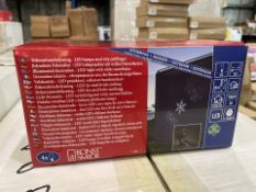 10 X BRAND NEW KONSTSMIDE DECORATIVE LED PROJECTOR LIGHTS WITH WHITE SNOWFLAKES (LOC: 23.5-