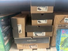 8 Piece Mixed Lot to include various Portwest Footwear, to include PORTWEST FW12BKR45 - Steelite S1P