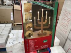 12 X BRAND NEW KONST SMIDE INDDOR WOODEN CANDELABRA (LOC: 43.24-AA9489 - 3P)