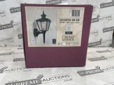 4 X BRAND NEW KONSTSMIDE GREEN CASSIOPEIA 60W ALUMINIUM OUTDOOR WALL LIGHT (LOC: 49.24-AA9594 - 4P)