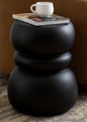 BRAND NEW IVY BRONX 33 X47CMSIDE TABLE ORGANIC MAGNESIUM SOFA TABLE BLACK RRP £155 (LOC: 41.13-