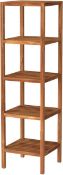 BRAND NEW INTERBUILD Wooden Shelf Unit 5 Tier, Floor Storage Shelf Rack, Multi-Use Standing