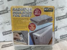 6 X BARND NEW My DIY Radiator Insulation Foil Sheet 5M x 60cm - Large Reflective Thermal Bubble