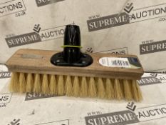 20 X BRAND NEW CHARLES BENTLEY 12 INCH FIBRE SOFT PREMIUM BROOM HEADS (LOC: 48.20.-HH1624 - 3P)