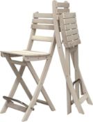 BRAND NEW Interbuild Sofia Folding Bar Chairs, Outdoor Patio Bar Chair, Wood Foldable Bar Stool,with