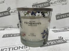 6 X BRAND NEW PECKSNIFFS ENFLAND 550G LUXURY LILY AND LUPIN SCENTED CANDLES RRP £57 EACH (50735) (