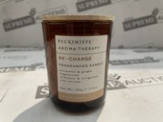 10 X BRAND NEW PECKSNIFFS AROMATHERAPY RE-CHARGE FRAGRANCED CANDLE 100G CINNAMON AND GINGER