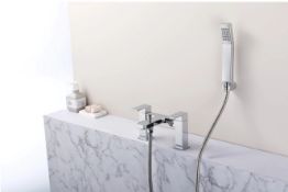 BRAND NEW VURTU Blade Bath Shower Mixer, 1/4 Turn, Dual Lever Ceramic Disc, High/ Low Water