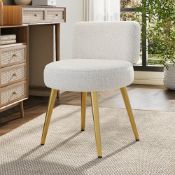 Boxed Ackerly Metal Accent Stool White (LOC: SR6(1.3)-PP2339 - MP)