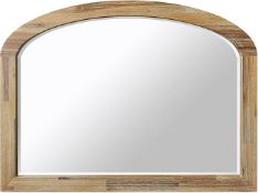 Boxed Florence Overmantle Mirror. Large Wooden Frame Arched Wall Mirror 100x75cm (LOC: SR6(1.1)-