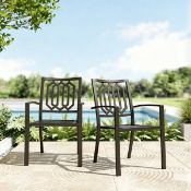 Boxed Stackable Outdoor Patio Dining Armchair (Set of 2) (LOC: SR6(1.2)-PP2330 - MP)