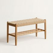Boxed Solid Oak Assembled Shoe Bench with Shelf 80cm Oak Wood (LOC: SR6(1.3)-PP2337 - 1LP)
