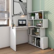 Boxed Milroy Modular L-Shaped Writing Desk White (LOC: SR6(1.1)-PP228 - MP)