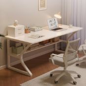 Boxed Solid Wood Iron Computer Desk White (LOC: SR6(1.2)-PP235 - MP)