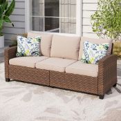 Boxed 181.1cm Wide Straight Patio Sofa with Cushions (LOC: SR6(1.1)-PP2317 - MP)