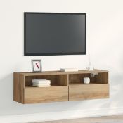 Boxed TV Wall Cabinet Wood Composite Medium Rustic TV Stand Artisan Oak (LOC: SR6(1.6)-PP297 - MP)