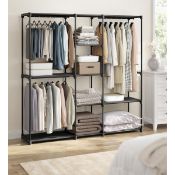 Boxed Aguon 182cm Portable Wardrobe Black (LOC: SR6(1.1)-PP2318 - 1LP)