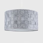 Boxed Monza 24cm H Cotton Drum Pendant Shade ( Clip On ) in Grey (LOC: SR6.7.6-QA3931 - 1P)