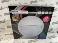 12 X BRAND NEW ETERNA ALMFWHEYE Aluminium Wall Light Aluminium white IP65 bulkhead eyelid opal