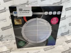 12 X BRAND NEW ETERNA ALMFWHGRI Aluminium Wall Light Aluminium white IP65 bulkhead opal diffuser