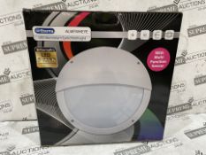 12 X BRAND NEW ETERNA ALMFWHEYE Aluminium Wall Light Aluminium white IP65 bulkhead eyelid opal
