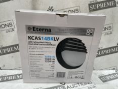 12 X BRAND NEW ETERNA KCAS14BKLV Cassi circular black half louvered IP54 bulkhead opal diffuser