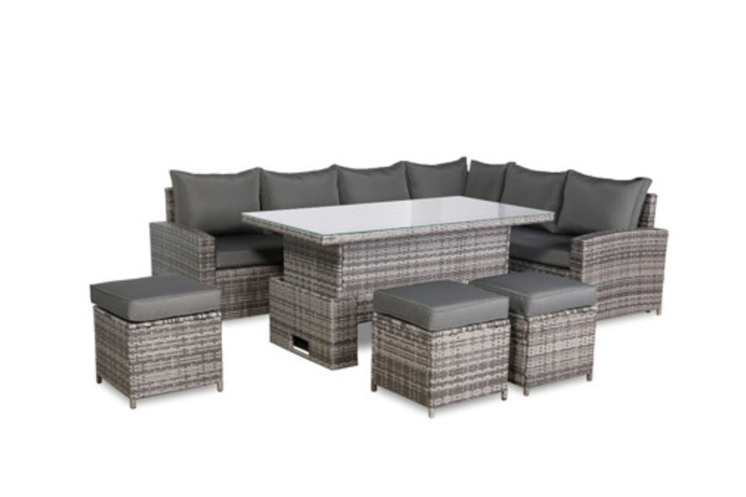 New & Boxed Luxury Henley Left Hand Garden Set with Rising Table. RRP £1499.99. Durable rust- - Image 1 of 2