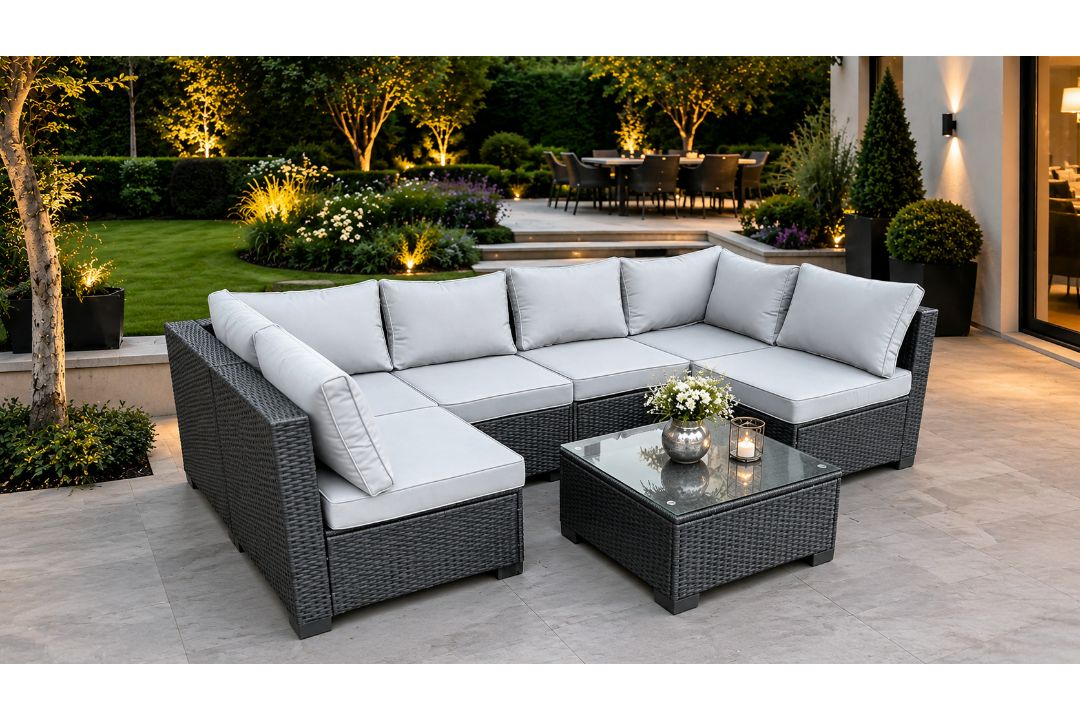 New & Boxed Ariella Luxury 6-Seater Rattan Garden Set with Glass-Top Table RRP: £1,499. Transform - Image 2 of 3