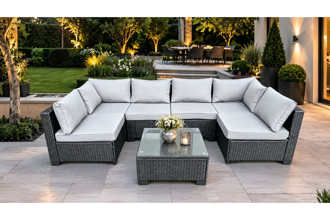 New & Boxed Ariella Luxury 6-Seater Rattan Garden Set with Glass-Top Table RRP: £1,499. Transform - Image 1 of 3