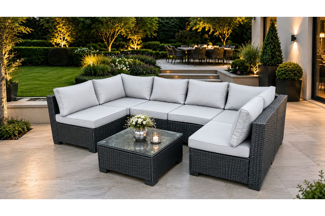 New & Boxed Ariella Luxury 6-Seater Rattan Garden Set with Glass-Top Table RRP: £1,499. Transform - Image 3 of 3