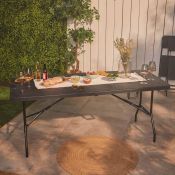 Boxed Rimini Faux Black Rattan Foldable Garden Table (LOC: SR5.1.3-QA5638 - 1LP)