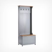 Boxed Ash Hallway Coat Rack with Shoe Storage Bench - Grey (LOC: RS1.10-PP2086 - MP)
