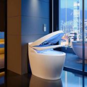Boxed Homary Tankless Smart Toilet with Built-in Bidet, Full-Automatic Open/Close Lid Heated Seat