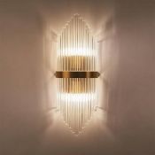 Boxed Striaged Gold Glass Wall Sconce Metal Vanity Wall Light (LOC: SR7.2.3-QA8502 - 1LP)