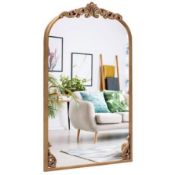 Boxed Antiqued Gold Wall Mirror With Baroque Ornate Frame (LOC: SR7.2.5-QA8533 - 1LP)