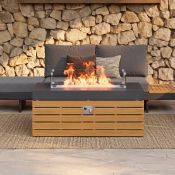 Boxed Smokeless Propane Garden Fire Pit Table Rectangular in Aluminum Alloy (100 cm High. RRP £659.