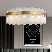 Boxed Modern Round 6-Light Tiered Clear Glass Chandelier (LOC: SR7.2.5-QA8527 - 1LP)