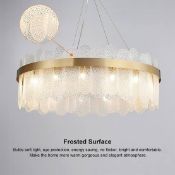 Boxed Modern Round 6-Light Tiered Clear Glass Chandelier. (LOC: SR7.2.6-QA8544 - 1LP)