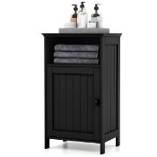 Boxed Lark Manor Bathroom Floor Cabinet Single Door Side Cabinet W/Shelf-Black (LOC: SR6.5.1-