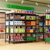 Boxed 5-Tier Adjustable Metal Storage Shelves 150x140x30cm Black (LOC: SR6.5.2-QA8639 - 1LP)
